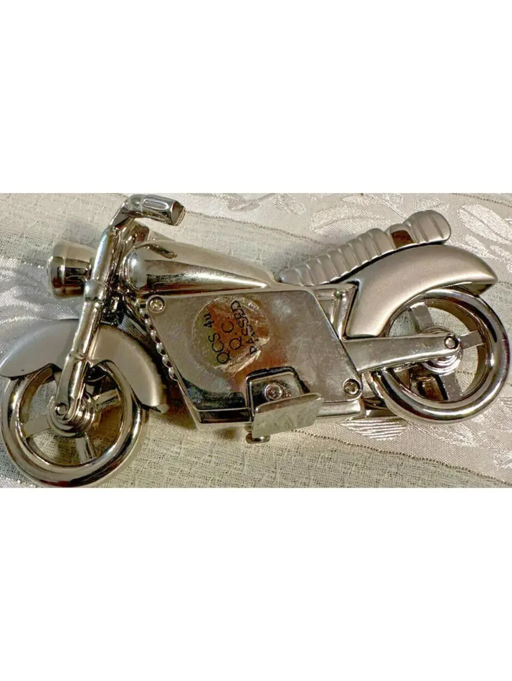 Motorcycle Mini Clock Collectible Timex Quartz Bike Motor Cycle Silver